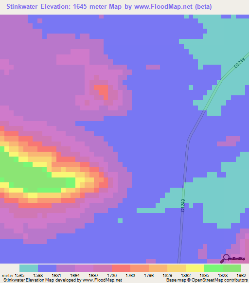 Stinkwater,Namibia Elevation Map