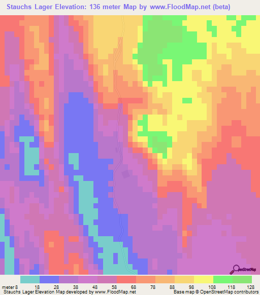 Stauchs Lager,Namibia Elevation Map