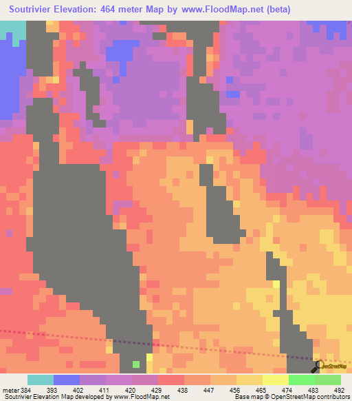 Soutrivier,Namibia Elevation Map