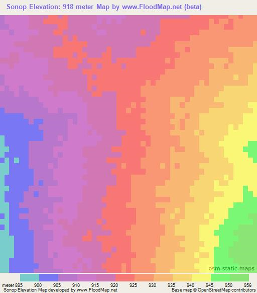 Sonop,Namibia Elevation Map