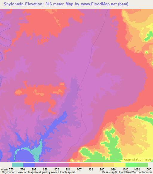 Snyfontein,Namibia Elevation Map
