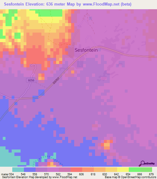 Sesfontein,Namibia Elevation Map
