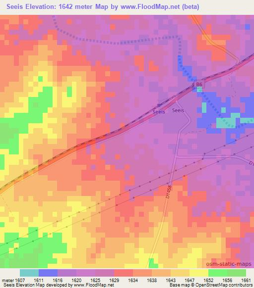 Seeis,Namibia Elevation Map