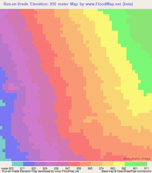 Rus-en-Vrede,Namibia Elevation Map