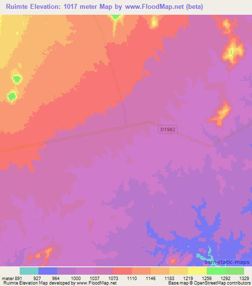 Ruimte,Namibia Elevation Map