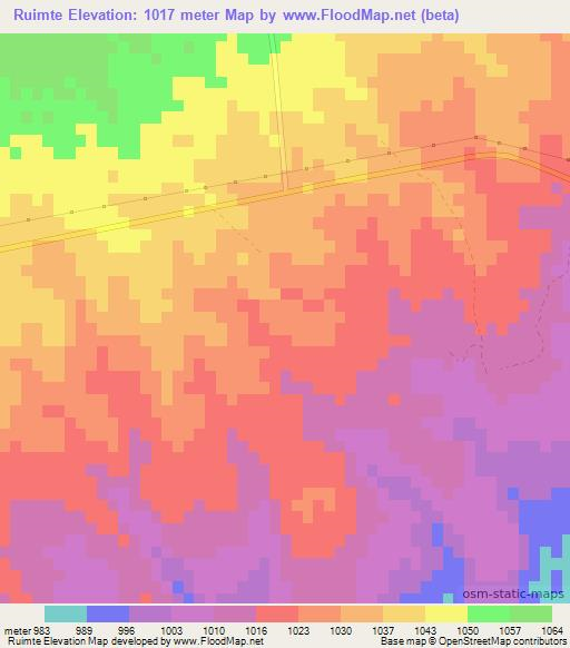 Ruimte,Namibia Elevation Map