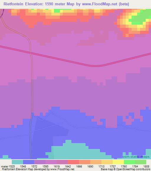 Rietfontein,Namibia Elevation Map