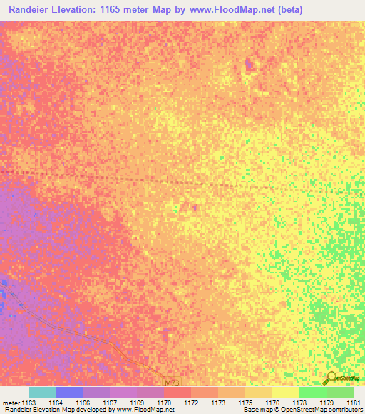 Randeier,Namibia Elevation Map