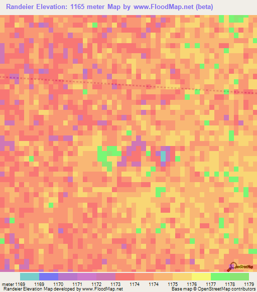 Randeier,Namibia Elevation Map