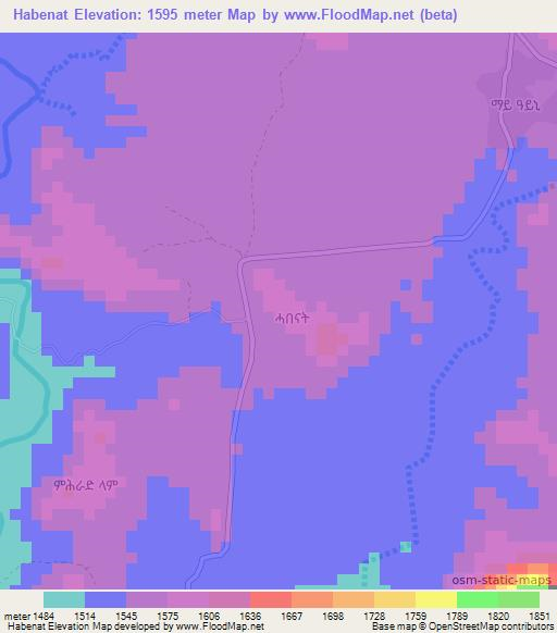 Habenat,Eritrea Elevation Map