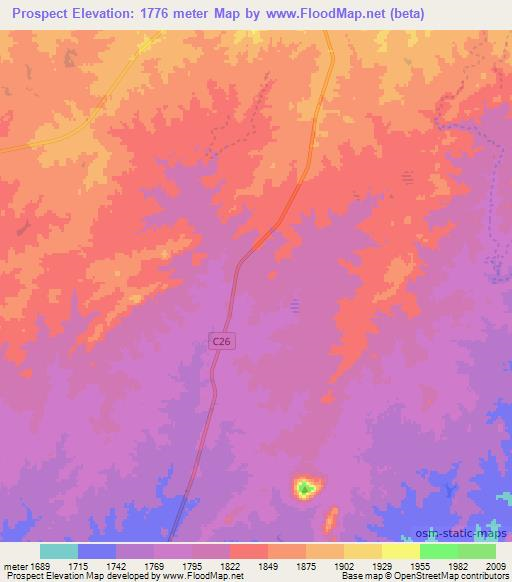 Prospect,Namibia Elevation Map