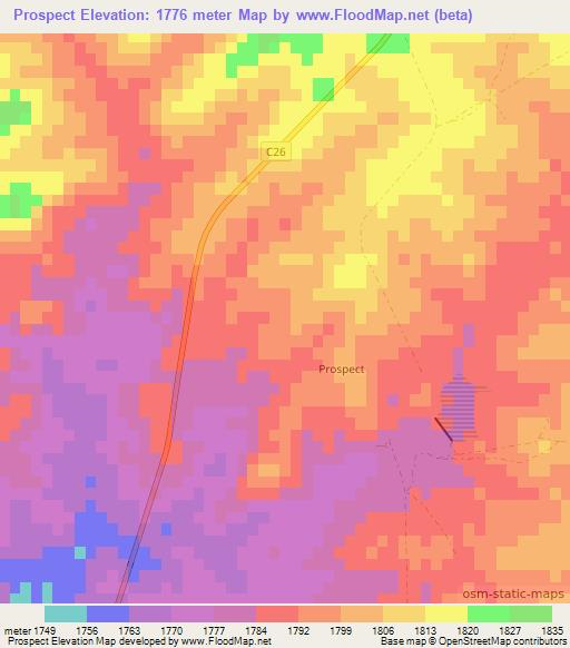 Prospect,Namibia Elevation Map