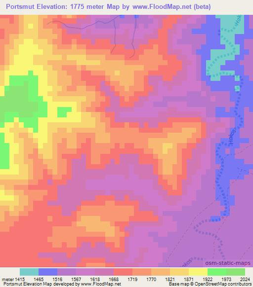 Portsmut,Namibia Elevation Map