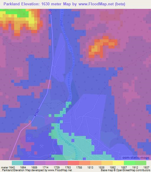 Parkland,Namibia Elevation Map