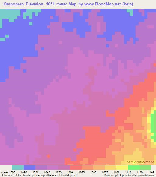 Otupopero,Namibia Elevation Map