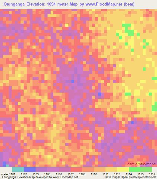 Otunganga,Namibia Elevation Map