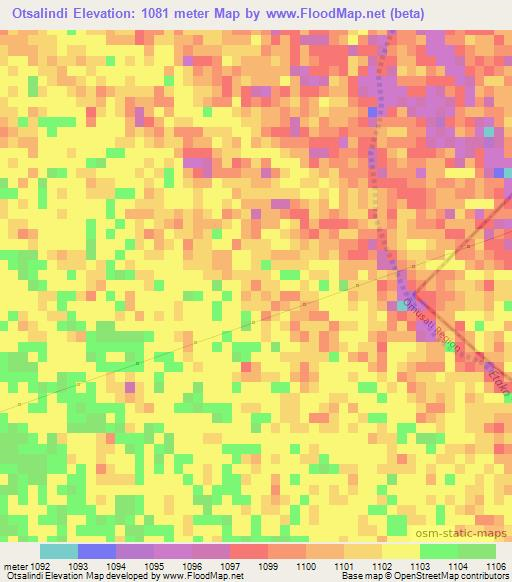 Otsalindi,Namibia Elevation Map