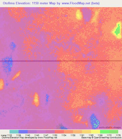 Otofima,Namibia Elevation Map