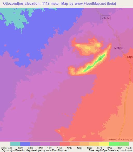 Otjozondjou,Namibia Elevation Map