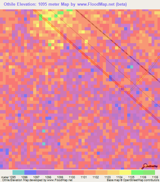 Othile,Namibia Elevation Map