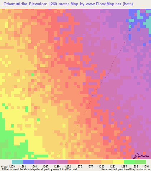 Othamutirika,Namibia Elevation Map