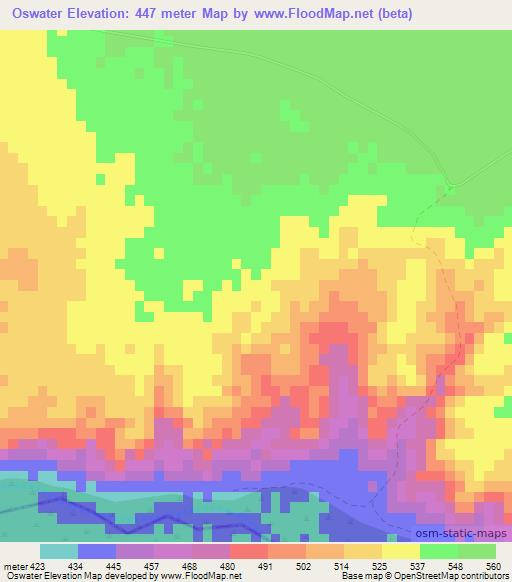 Oswater,Namibia Elevation Map