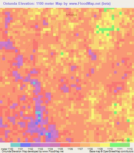 Ontunda,Namibia Elevation Map
