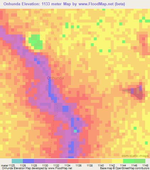 Onhunda,Namibia Elevation Map