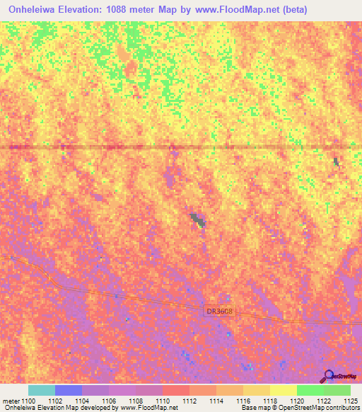 Onheleiwa,Namibia Elevation Map