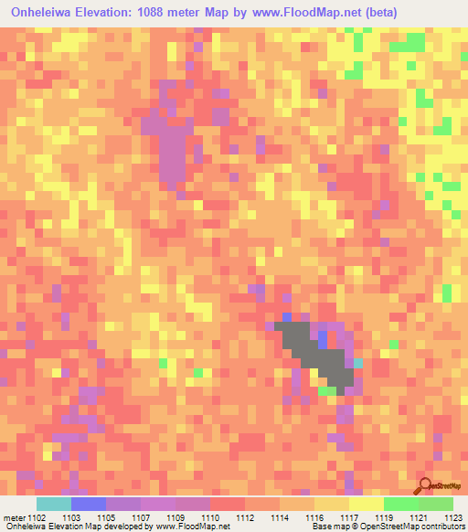 Onheleiwa,Namibia Elevation Map
