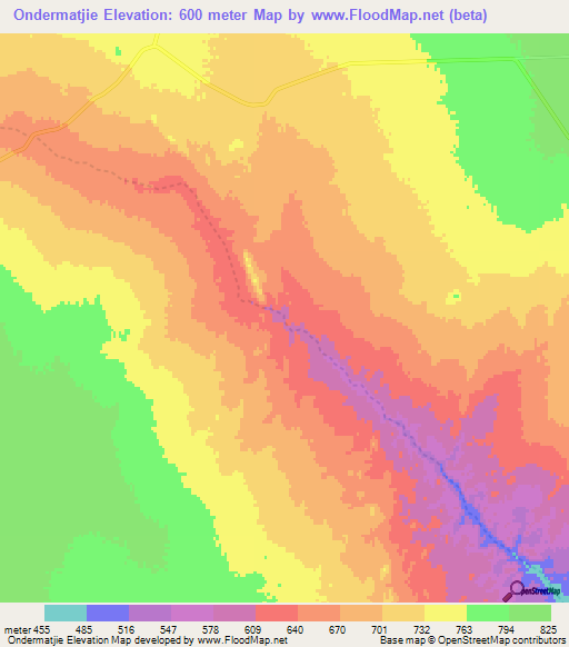 Ondermatjie,Namibia Elevation Map