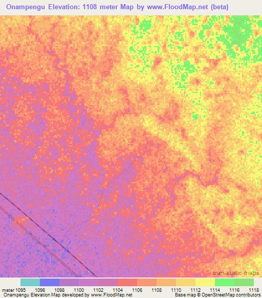 Onampengu,Namibia Elevation Map