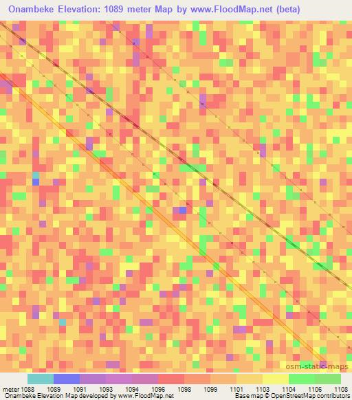 Onambeke,Namibia Elevation Map