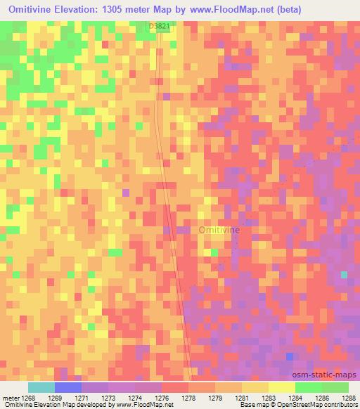 Omitivine,Namibia Elevation Map