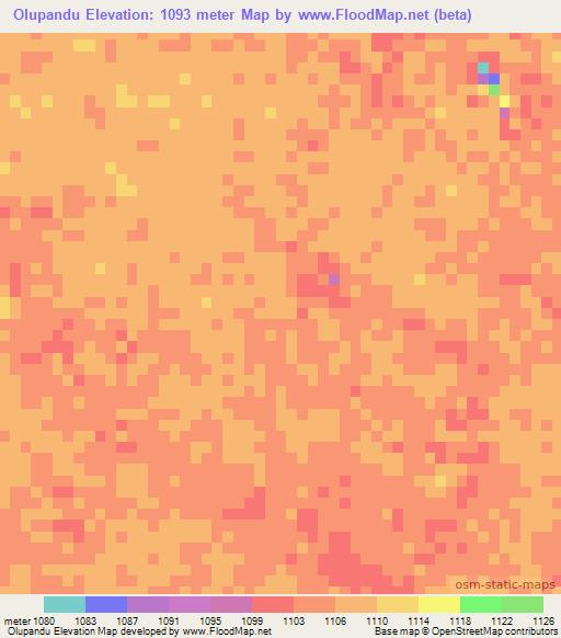Olupandu,Namibia Elevation Map