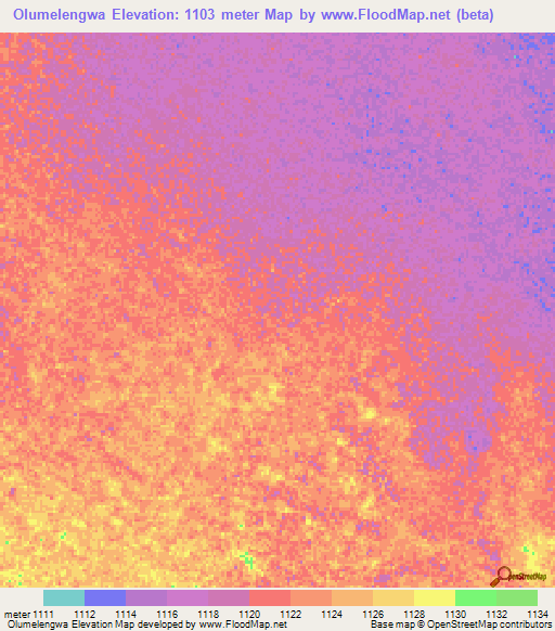 Olumelengwa,Namibia Elevation Map