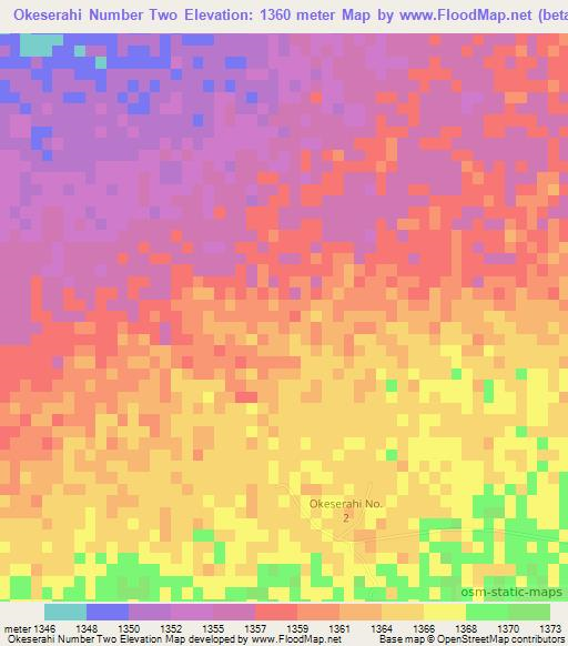 Okeserahi Number Two,Namibia Elevation Map