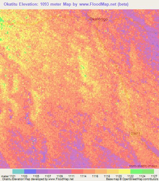 Okatitu,Namibia Elevation Map