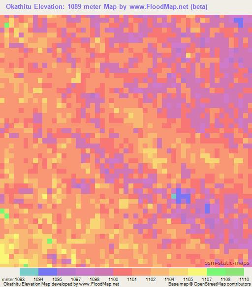 Okathitu,Namibia Elevation Map