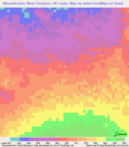 Nieuwefontein West,Namibia Elevation Map