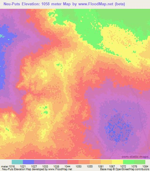 Neu-Puts,Namibia Elevation Map
