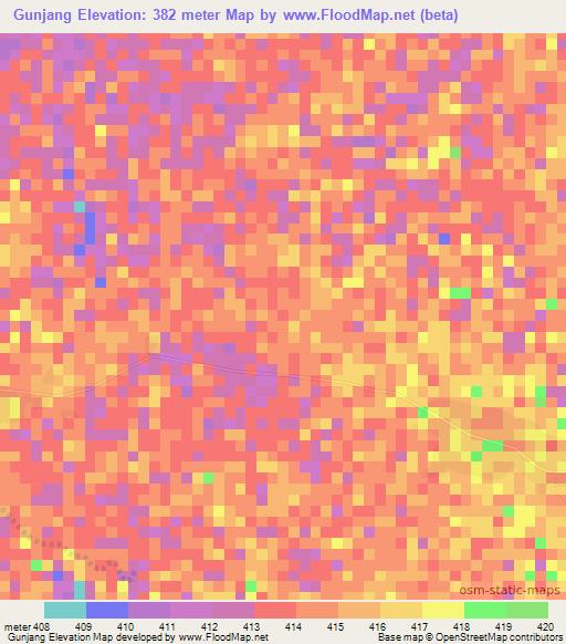 Gunjang,Ethiopia Elevation Map