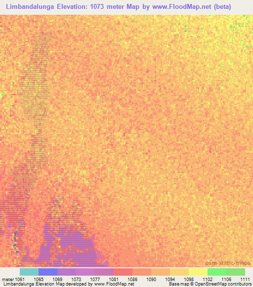 Limbandalunga,Namibia Elevation Map