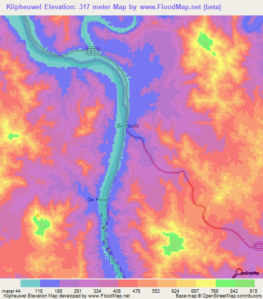 Klipheuwel,Namibia Elevation Map