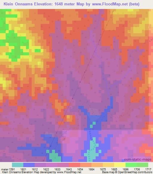 Klein Onnaams,Namibia Elevation Map