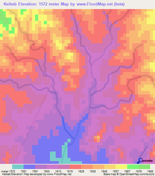 Keibeb,Namibia Elevation Map