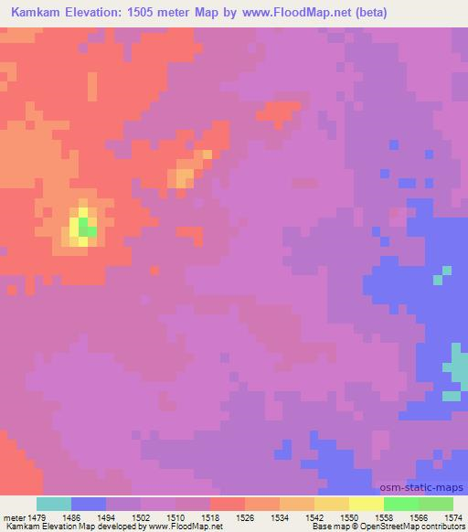 Kamkam,Namibia Elevation Map