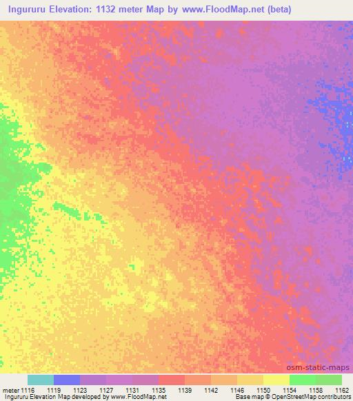 Ingururu,Namibia Elevation Map