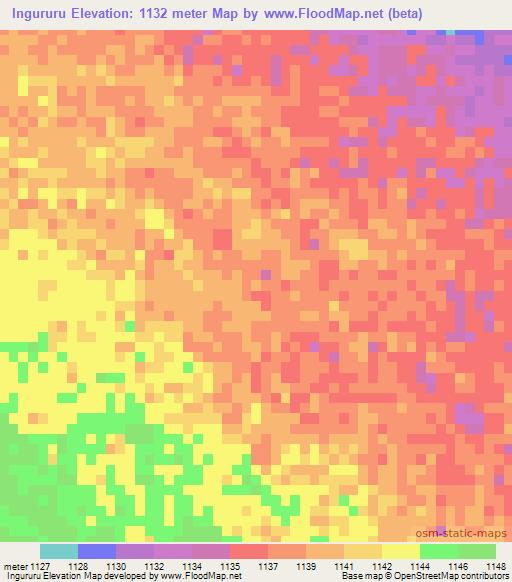 Ingururu,Namibia Elevation Map