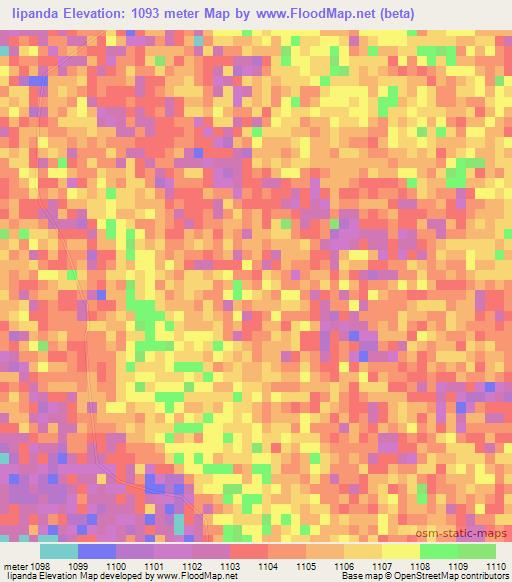 Iipanda,Namibia Elevation Map